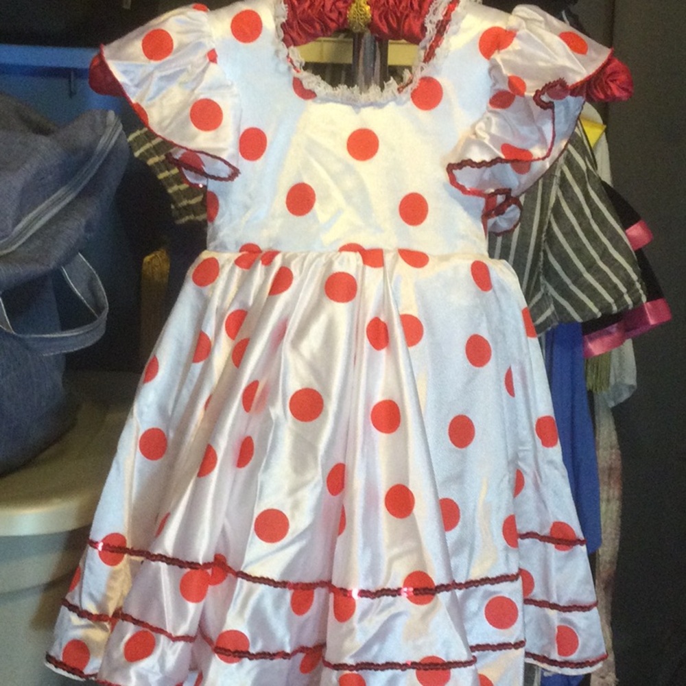 Polka Dot Kids dance Costume Dress s,all child